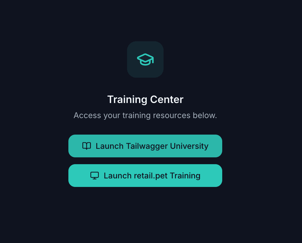 WagVault Training Center — Training resources, together, built by Foundation Tech for Tailwaggers.